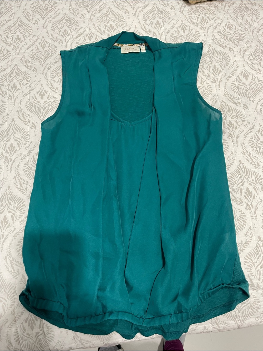 Deletta Teal Layered Sleeveless Camisole